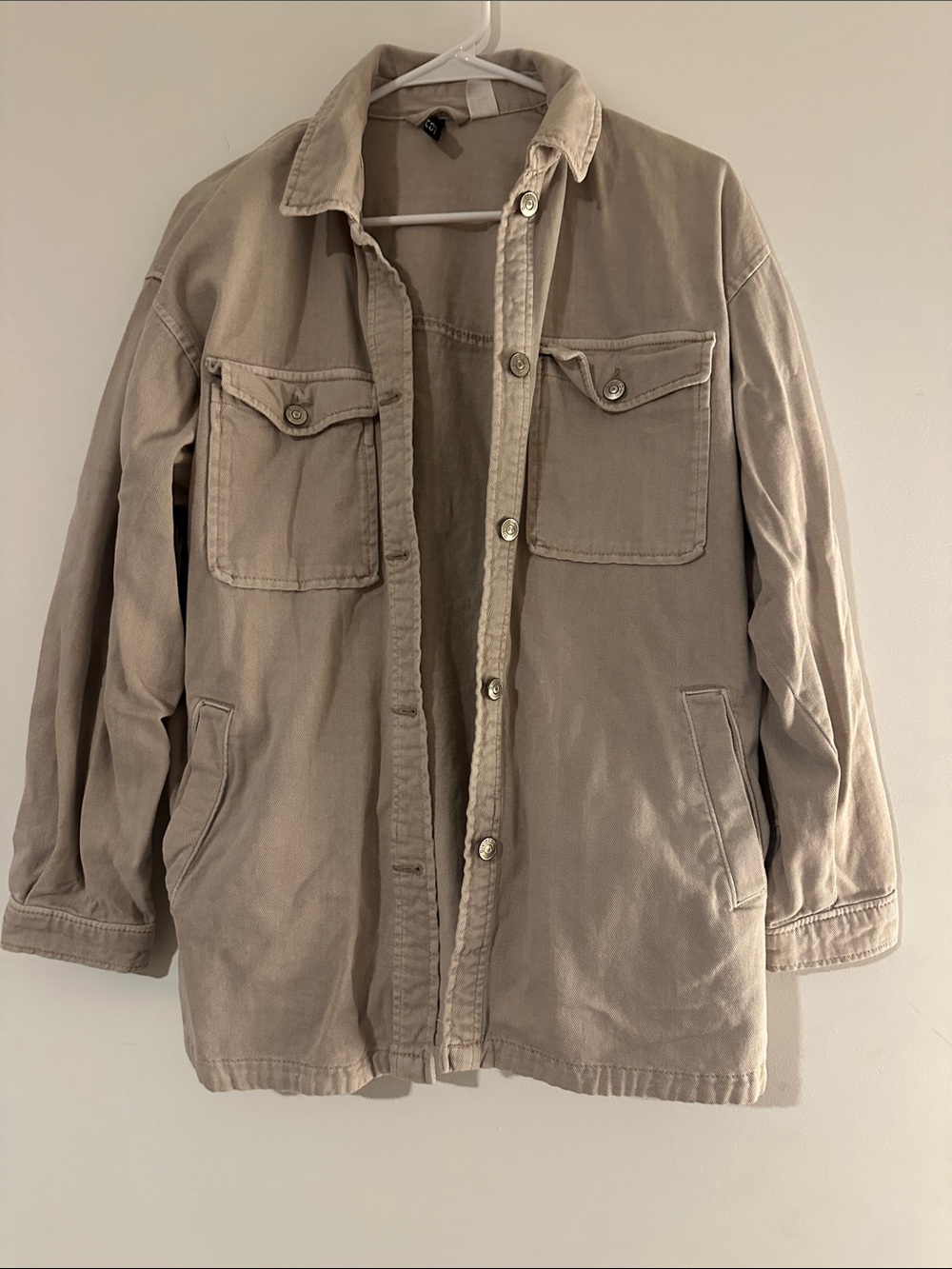 H&M Divided Light Beige Utility Shirt Jacket